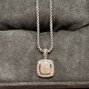 David Yurman Silver and Diamond Pendant Necklace